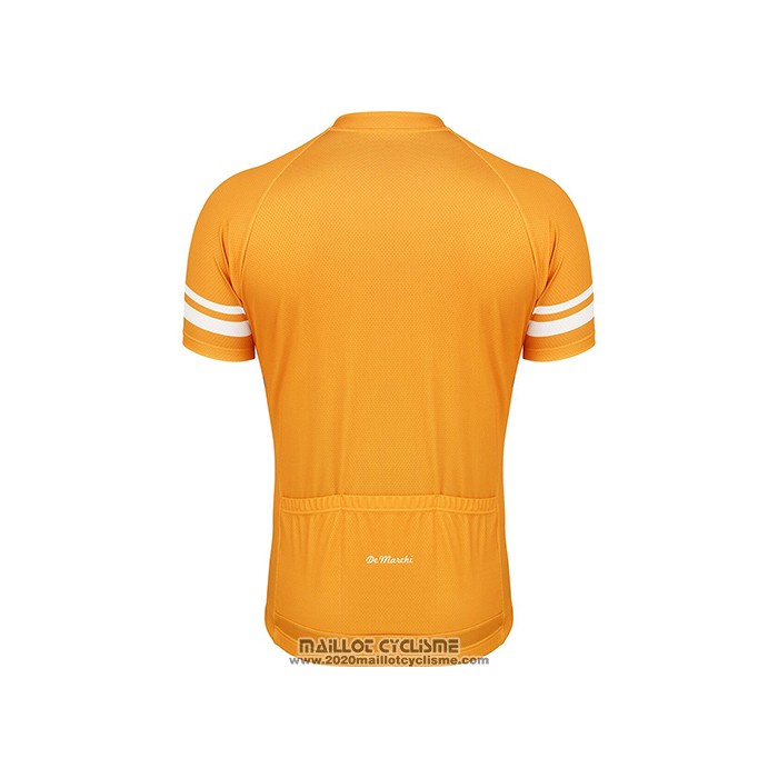 2021 Maillot Cyclisme de Marchi Jaune Gris Manches Courtes et Cuissard